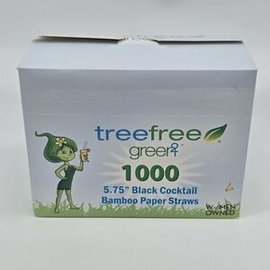 1000 Black Cocktail Bamboo Paper Straws